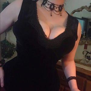 Black velvet and lace goth top